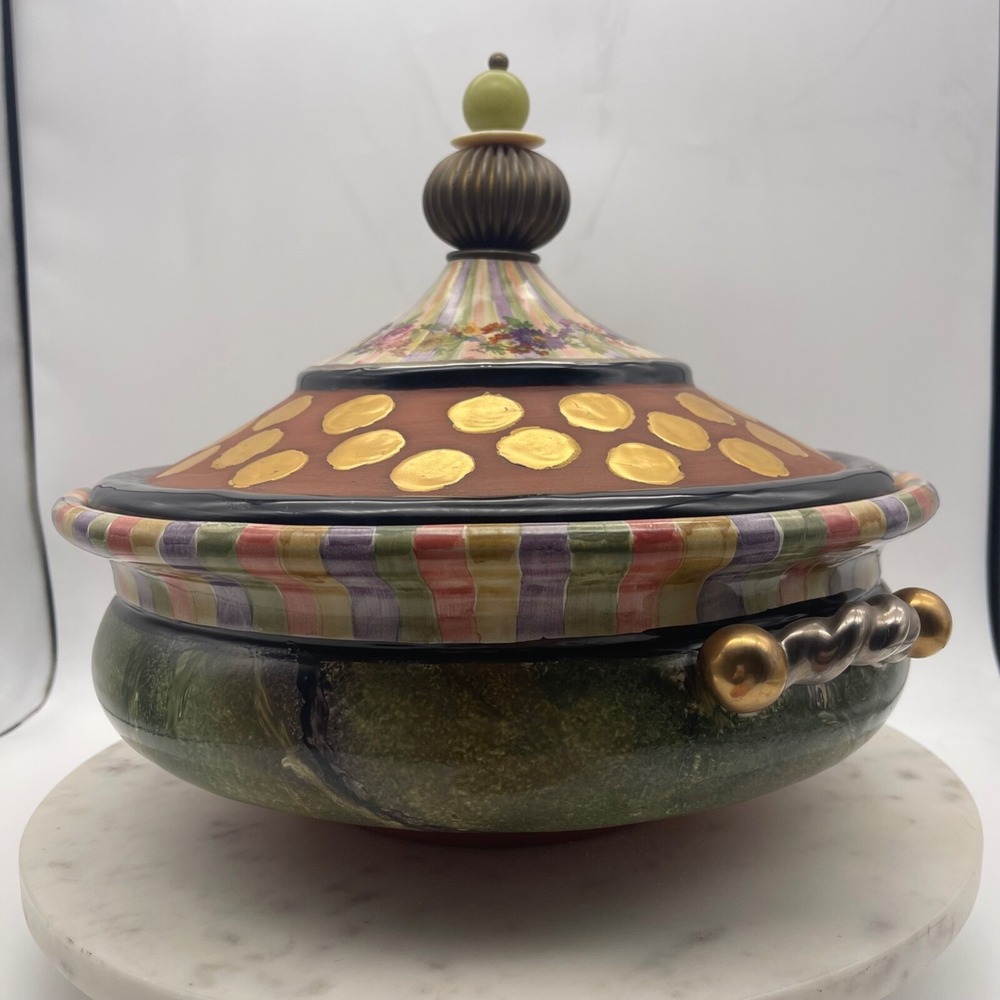 Rare! Mackenzie-Childs Piece De Resistance Lidded‎ Tureen Wonderful Condition - Picture 4 of 13